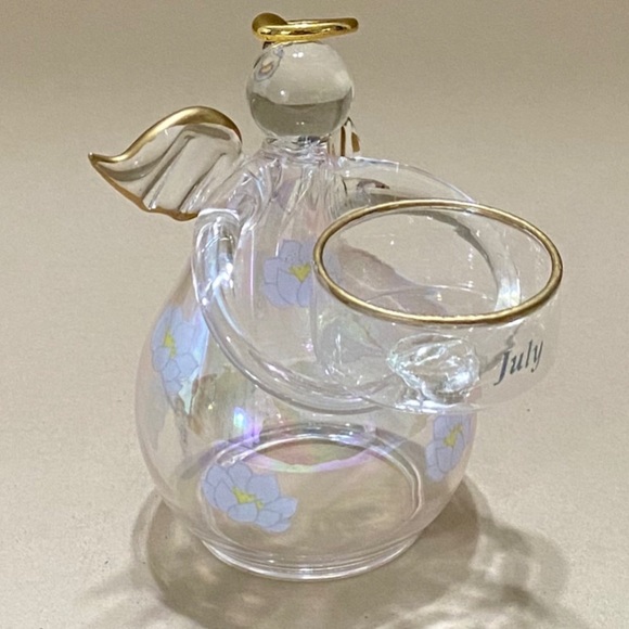 Ganz, Vintage, Angel Tea Light Candle Holder, July Gift, Iridescent Floral Print - Picture 6 of 8